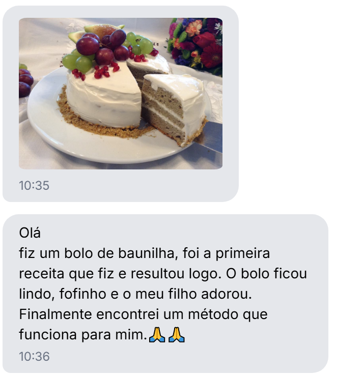 Testemunho — bolo de baunilha