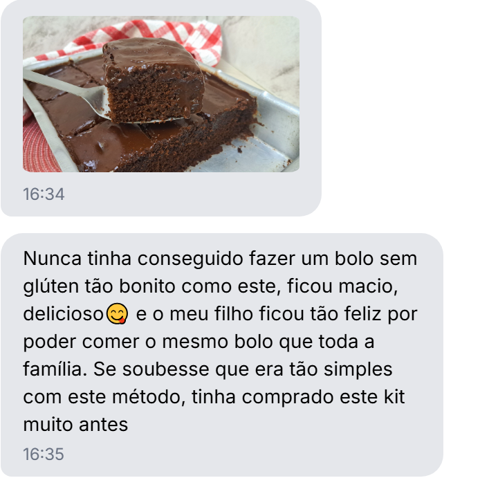 Testemunho — bolo de chocolate